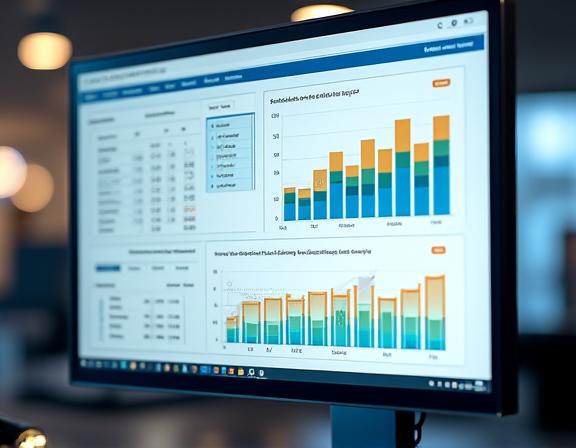 A clean dashboard showing revenue projection graphs and pricing data.